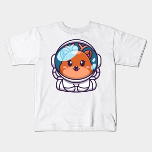 Cute baby deer wearing an astronaut suit, cartoon character Kids T-Shirt